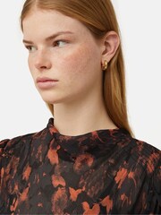 Jigsaw Shadow Floral Black Midi Dress - Image 4 of 6