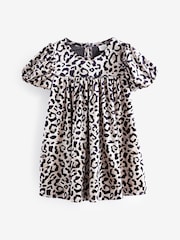 Animal Puff Sleeve Velvet Party Dress (3mths-10yrs) - Image 4 of 5