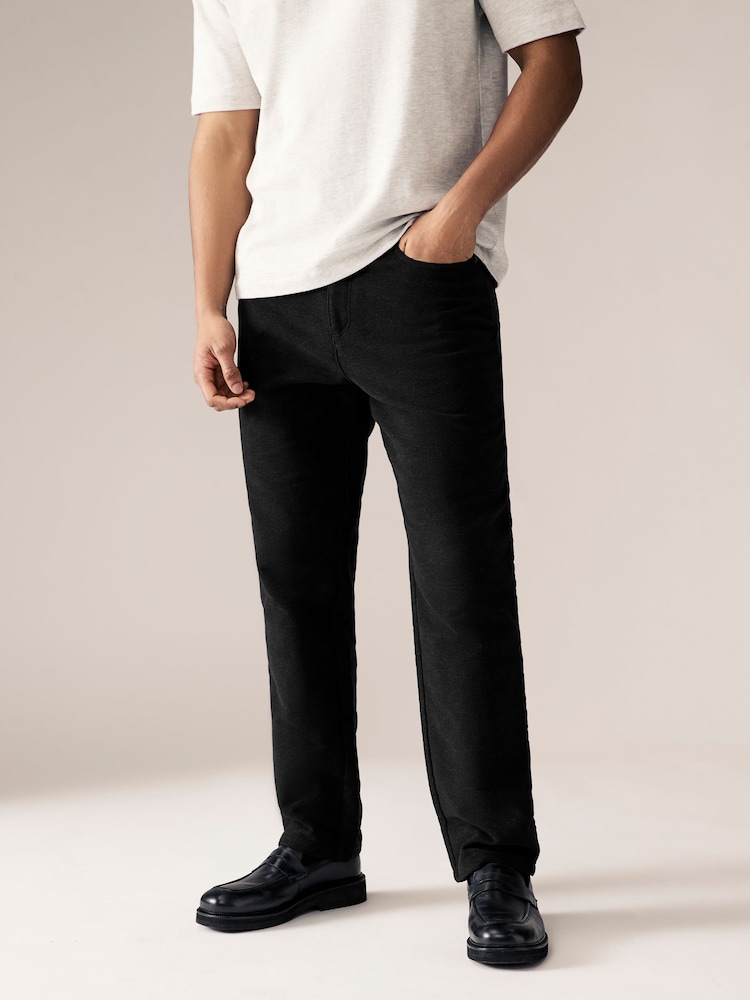 Charcoal Grey Straight Fit Nova Fides Italian Cotton Moleskin Chinos - Image 1 of 11