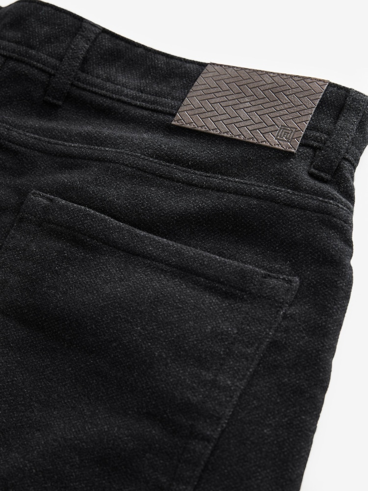 Charcoal Grey Straight Fit Nova Fides Italian Cotton Moleskin Chinos - Image 10 of 11