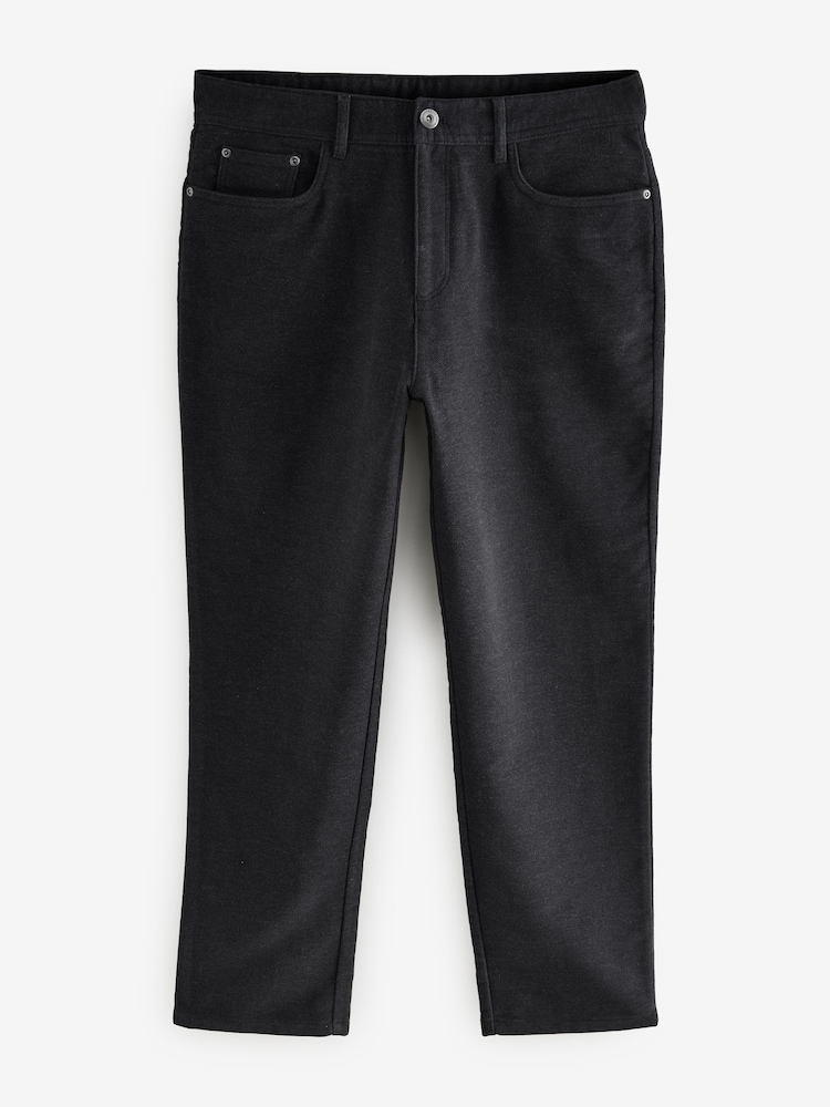 Charcoal Grey Straight Fit Nova Fides Italian Cotton Moleskin Chinos - Image 7 of 11
