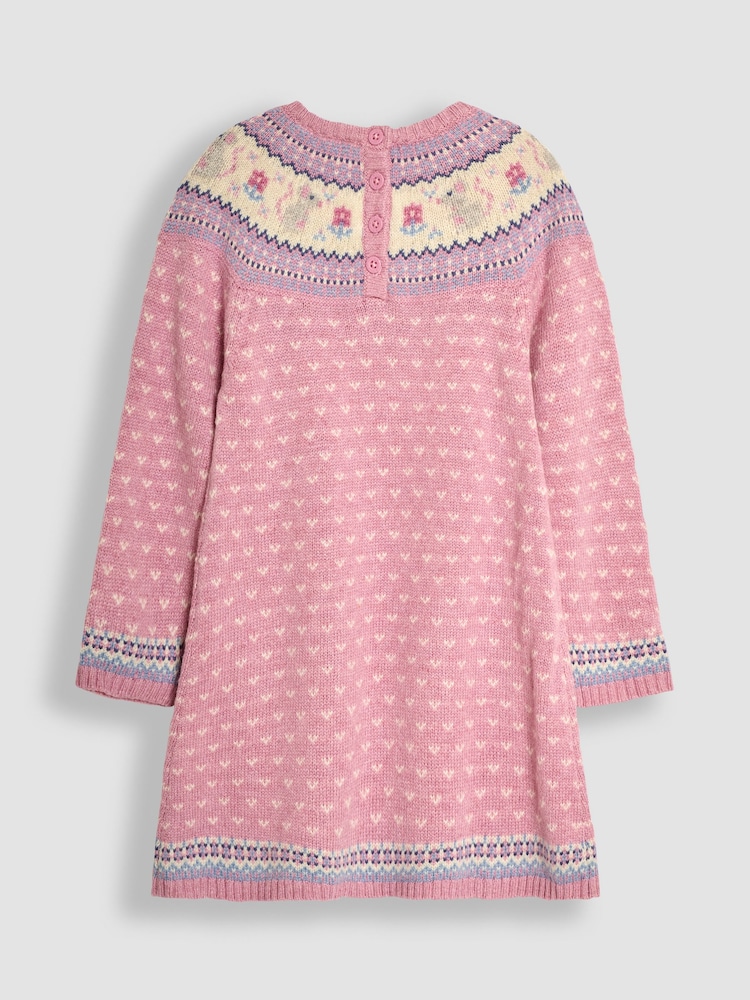 JoJo Maman Bébé Pink Mouse Knitted Dress - Image 2 of 3