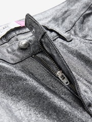 Silver Glitter Coated Flared Jeans - Image 2 of 8