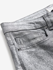 Silver Glitter Coated Flared Jeans - Image 3 of 8