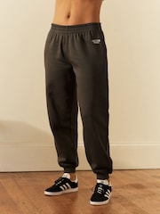 Grey Charcoal Relaxed Fit Cuffed Wellness Slogan Graphic Track Joggers - Image 2 of 6