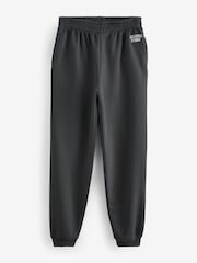 Grey Charcoal Relaxed Fit Cuffed Wellness Slogan Graphic Track Joggers - Image 5 of 6