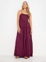 Long Tall Sally Dark Red Asymmetric Tiered Midaxi Dress - Image 1 of 6