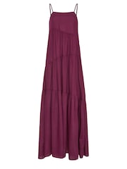 Long Tall Sally Dark Red Asymmetric Tiered Midaxi Dress - Image 6 of 6