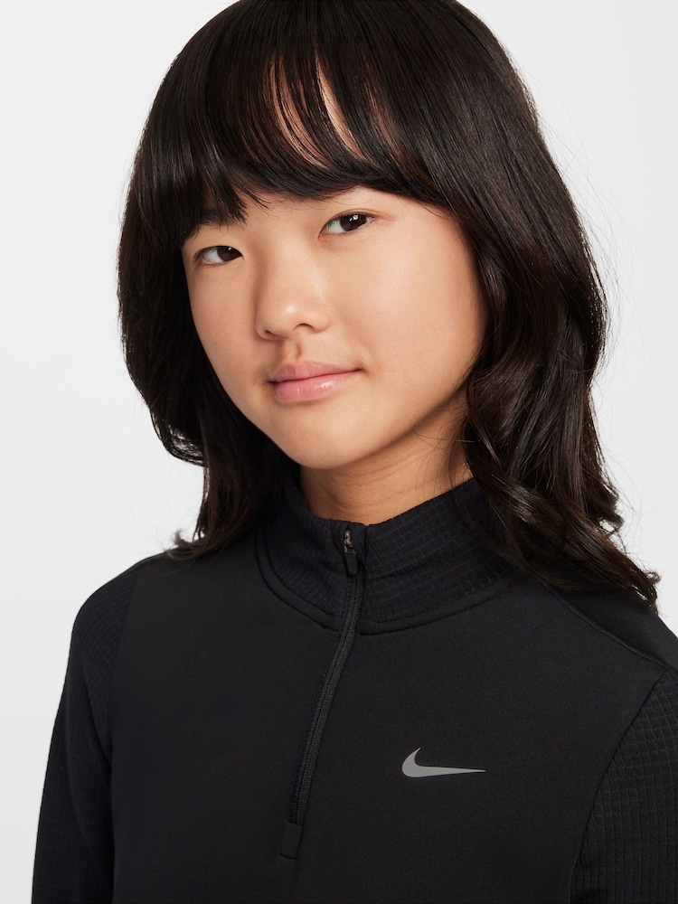 Nike Black Pro Therma-FIT Long-Sleeve Half Zip Training Top - Image 4 of 9