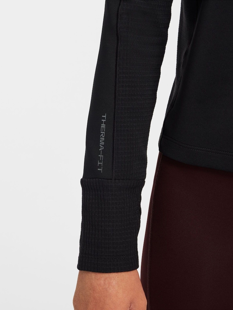 Nike Black Pro Therma-FIT Long-Sleeve Half Zip Training Top - Image 7 of 9