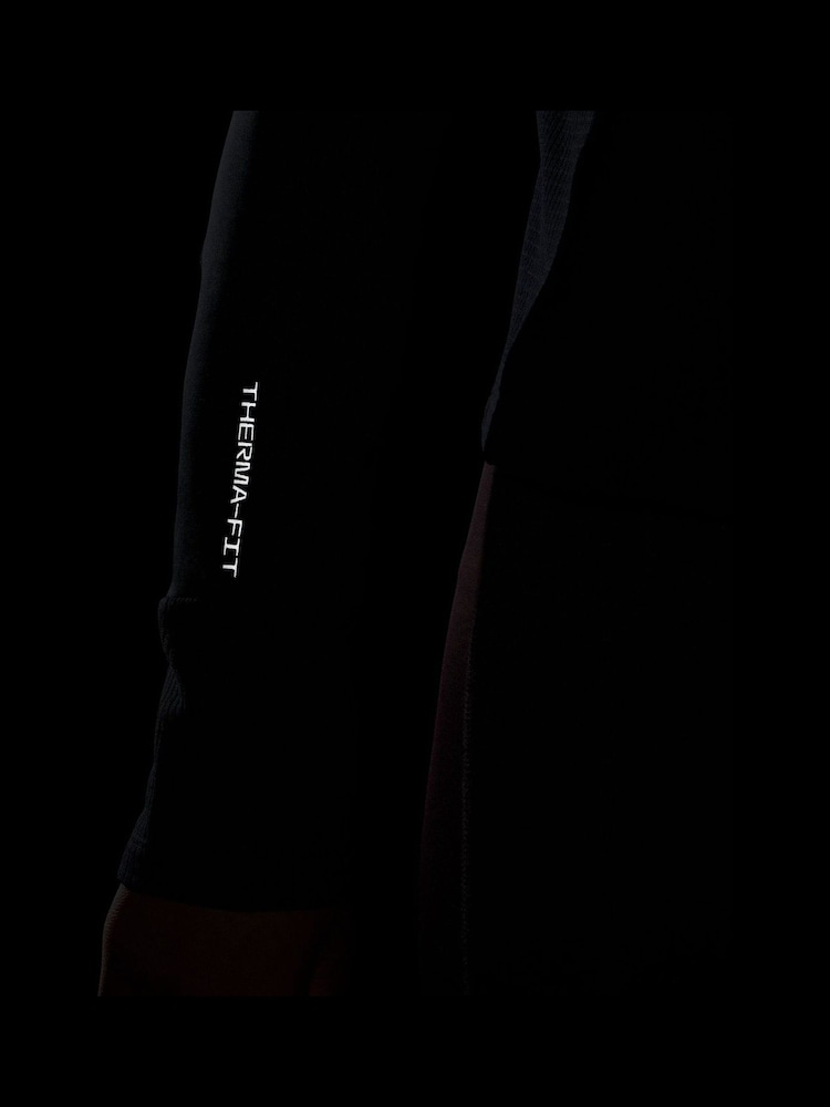 Nike Black Pro Therma-FIT Long-Sleeve Half Zip Training Top - Image 9 of 9