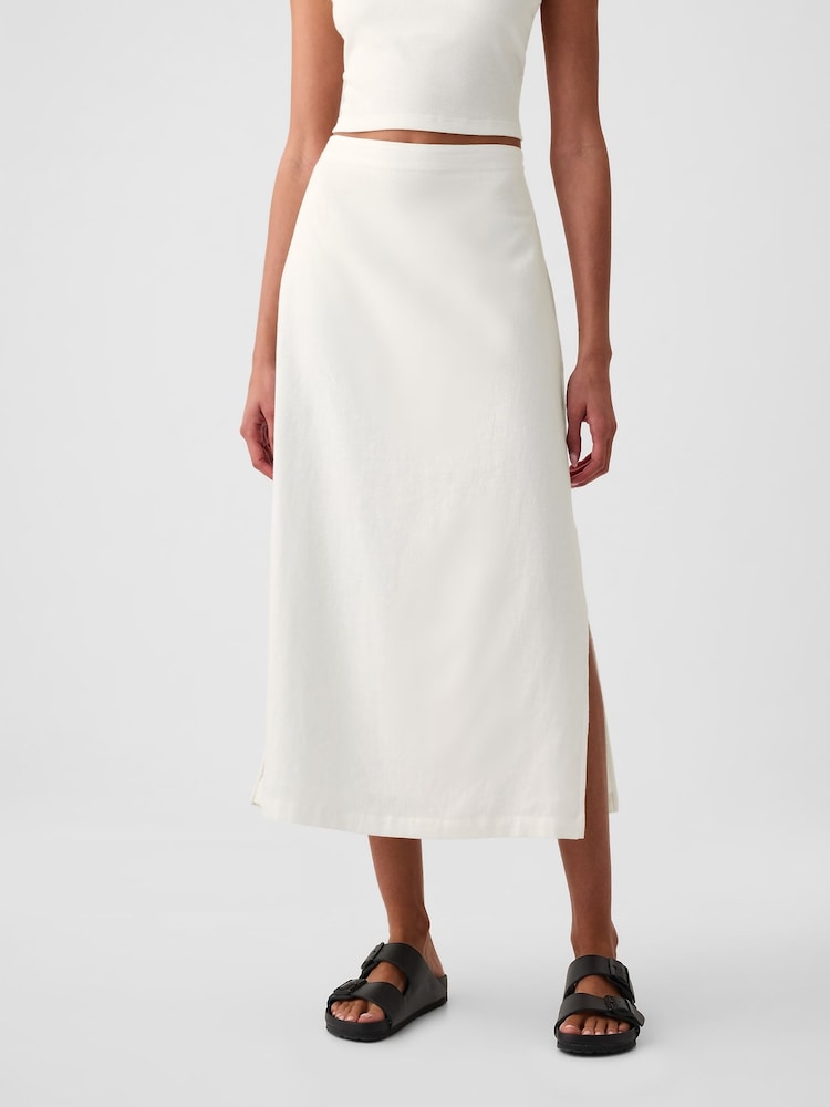 Gap White Linen Blend Maxi Skirt - Image 1 of 1