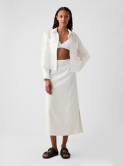 Gap White Linen Blend Maxi Skirt - Image 3 of 5