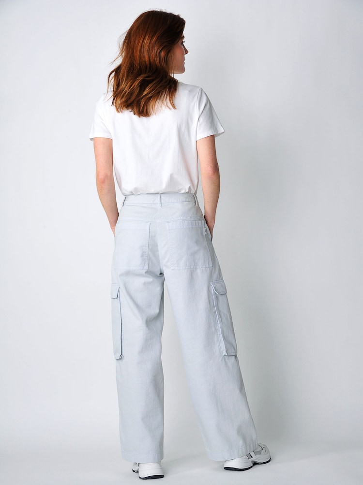 Burgs Womens Grey Wide Leg Cargo Trousers - Image 2 of 5