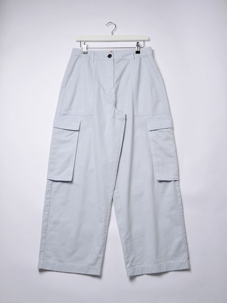 Burgs Womens Grey Wide Leg Cargo Trousers - Image 5 of 5