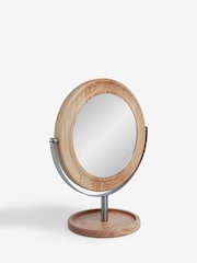 Natural Ashwood 5x Magnification Round Dressing Table Mirror - Image 4 of 5