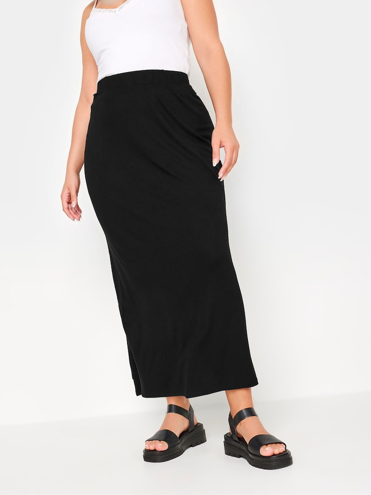Yours Curve Black Tube Maxi Skirt - Image 1 of 5