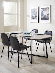 Pacific Brown and Grey Ukiah Oak Veneer and Black Metal Dining Table - Image 1 of 6