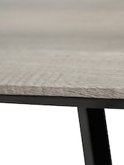 Pacific Brown and Grey Ukiah Oak Veneer and Black Metal Dining Table - Image 5 of 6