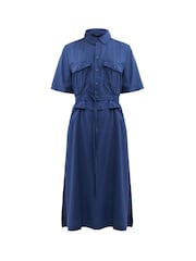 French Connection Blue Arielle Shirt Dress - Image 4 of 4