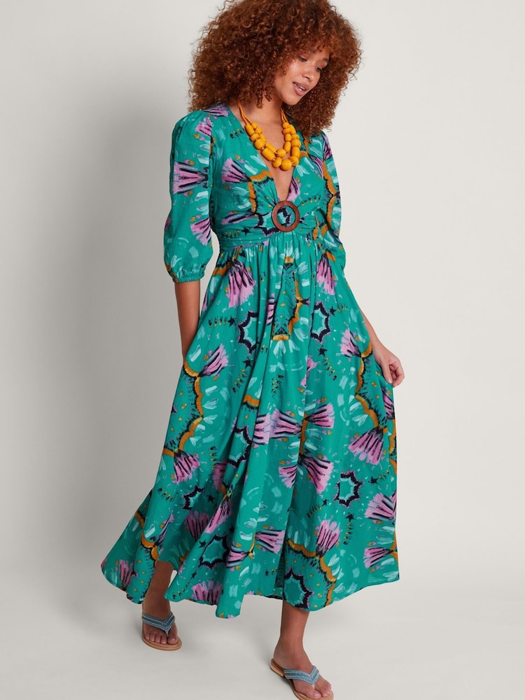 Monsoon Blue 100% Cotton Allegra Ring Dress - Image 1 of 5