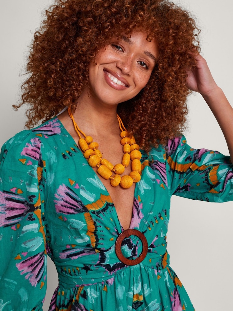 Monsoon Blue 100% Cotton Allegra Ring Dress - Image 2 of 5