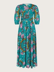 Monsoon Blue 100% Cotton Allegra Ring Dress - Image 5 of 5