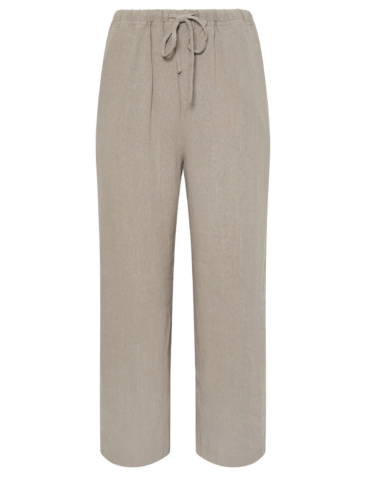 Long Tall Sally Cropped Sand Linen Blend Trousers - Imagen 5 de 5 Long Tall Sally Cropped Sand Linen Blend Trousers - Imagen 5 de 5