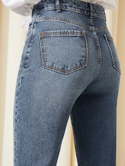 Friends Like These Dark Mid Blue Petite Authentic Denim Straight Leg Jeans - Image 4 of 4