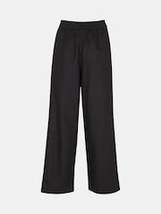 Whistles Black Petite Linen Blend Lindsey Trousers - Image 5 of 5