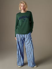 Dark Green Long Sleeve Heavyweight Crew Neck T-Shirt - Image 2 of 7