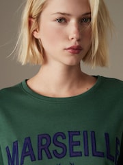 Dark Green Long Sleeve Heavyweight Crew Neck T-Shirt - Image 4 of 7