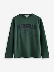 Dark Green Long Sleeve Heavyweight Crew Neck T-Shirt - Image 5 of 7