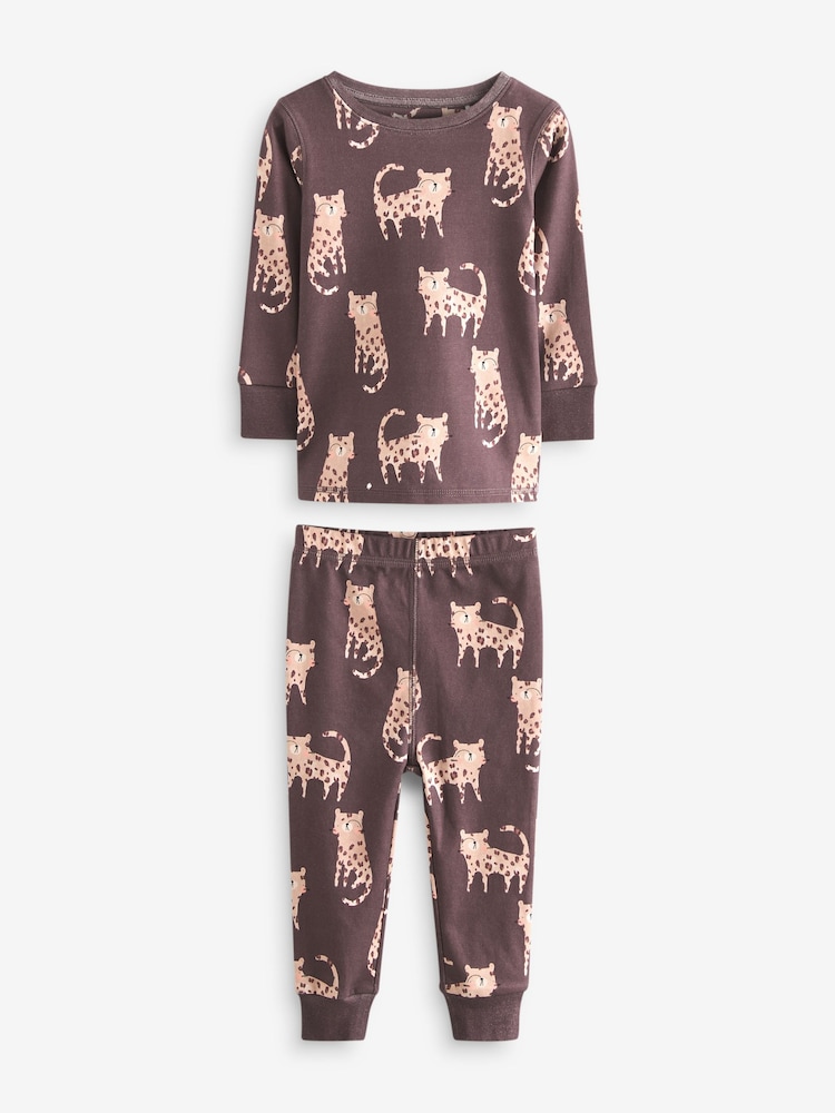 Neutral Animal Printed Snuggle Pyjamas 3 Pack (9mths-12yrs) - Image 8 of 9