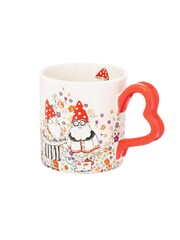 Cath Kidston Set of 4 Cream Gnomes Heart Handle Mugs - Image 2 of 4