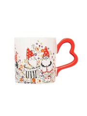 Cath Kidston Set of 4 Cream Gnomes Heart Handle Mugs - Image 3 of 4