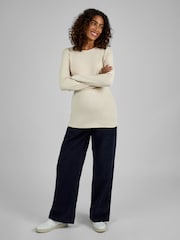 JoJo Maman Bébé Navy Blue Corduroy Wide Leg Maternity Trousers - Image 3 of 4