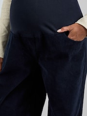 JoJo Maman Bébé Navy Blue Corduroy Wide Leg Maternity Trousers - Image 4 of 4