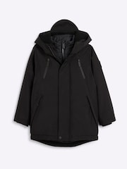 River Island Black Boys Parka Coat - Image 1 of 4