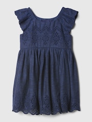 Marineblau/blau - Gap Babykleid mit Flatterärmeln aus Baumwolle (Neugeboren-5 Jahre) - Bild 1 von 3