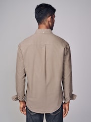 Stone Natural Brushed 100% Cotton Oxford Long Sleeve Shirt - Image 2 of 7