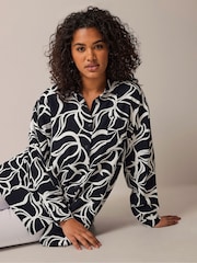 Evans Curve Navy Blue & White Girlfriend Shirt - Image 1 of 6