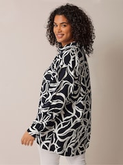 Evans Curve Navy Blue & White Girlfriend Shirt - Image 5 of 6