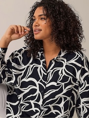 Evans Curve Navy Blue & White Girlfriend Shirt - Image 6 of 6