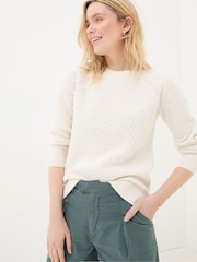 FatFace Ella Ivory Textured Jumper - Image 1 of 4