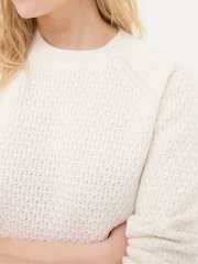 FatFace Ella Ivory Textured Jumper - Image 3 of 4