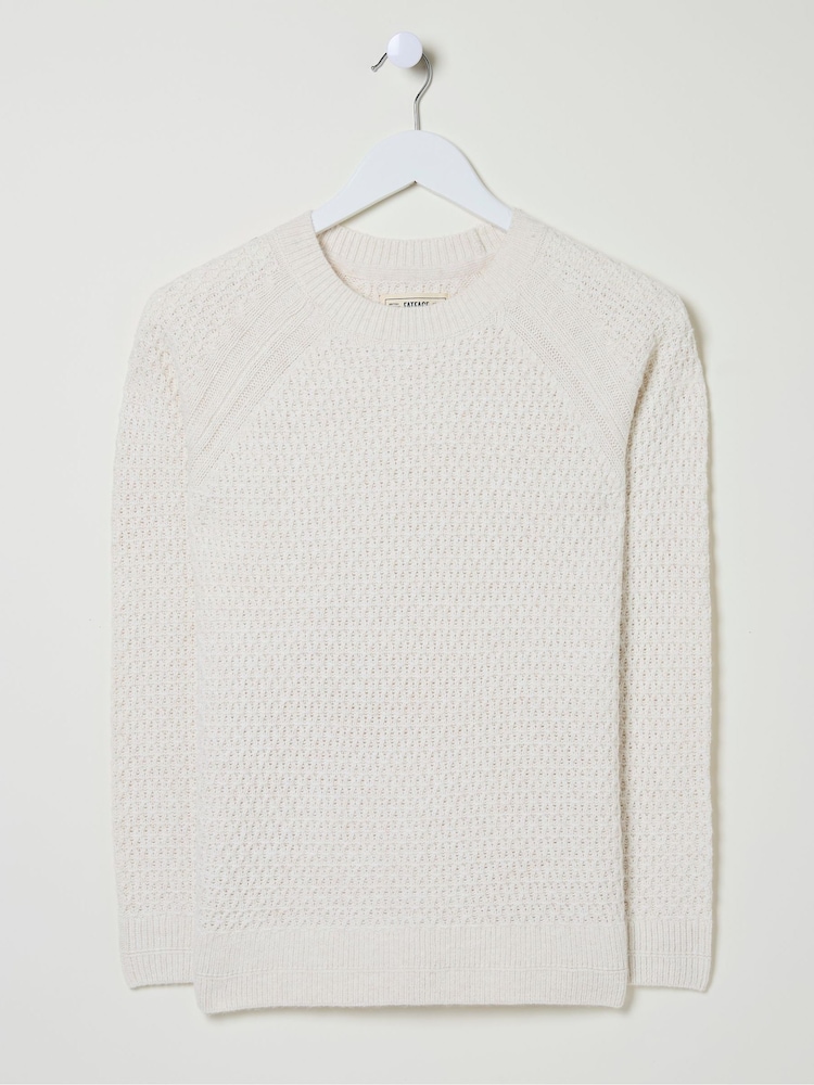 FatFace Ella Ivory Textured Jumper - Image 4 of 4