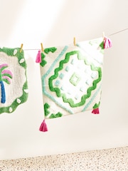 Oliver Bonas Green Tile Square Bathmat - Image 1 of 4