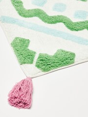 Oliver Bonas Green Tile Square Bathmat - Image 3 of 4