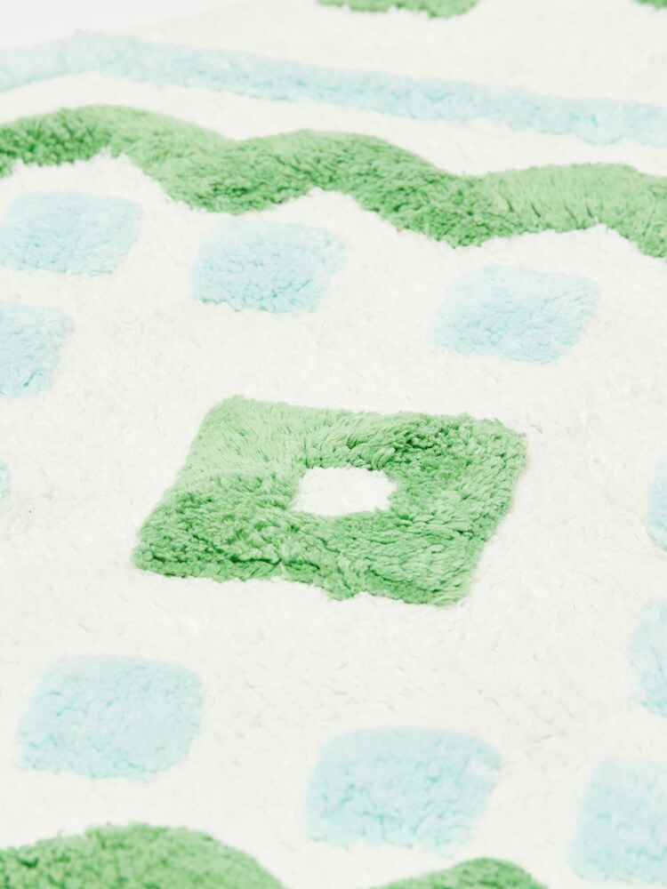 Oliver Bonas Green Tile Square Bathmat - Image 4 of 4
